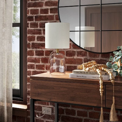 Glass Cylinder Mini Table Lamp With Open Base Clear - Threshold™ 2 Glass Cylinder Mini Table Lamp With Open Base Clear - Threshold™ - Image 2