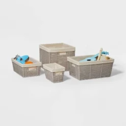 16" X 9" X 6" Woven Twisted Paper Rope Media Basket Gray - Brightroom™ -Dream Decor Shop GUEST 054d99f6 5bc4 4b73 87f9 e39da675c247