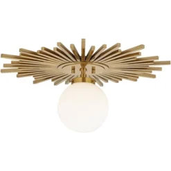 Possini Euro Design Hazel Modern Ceiling Light Semi Flush Mount Fixture 24" Wide Warm Brass White Globe Shade For Bedroom Kitchen Living Room Hallway 10 Possini Euro Design Hazel Modern Ceiling Light Semi Flush Mount Fixture 24" Wide Warm Brass White Globe Shade For Bedroom Kitchen Living Room Hallway -Dream Decor Shop GUEST 09f457ea 2d85 4a3f a988 56d08537b4d9