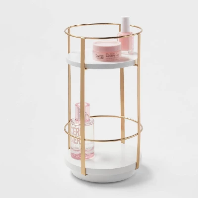 10" X 5.7" Round Metal Countertop Turntable Brass - Brightroom™ 3 10" X 5.7" Round Metal Countertop Turntable Brass - Brightroom™ - Image 3