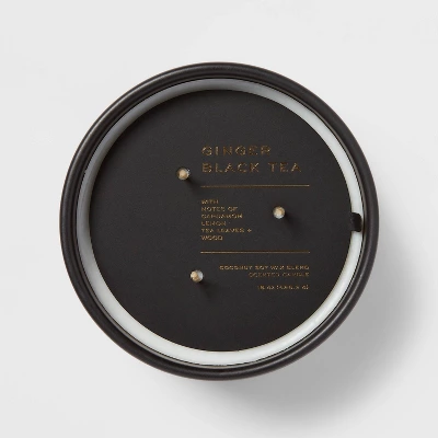 15oz Ceramic Jar 3-Wick Black Label Ginger Black Tea Candle - Threshold™ 3 15oz Ceramic Jar 3-Wick Black Label Ginger Black Tea Candle - Threshold™ - Image 3