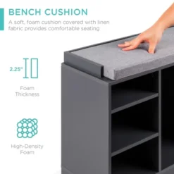 Best Choice Products 46in Shoe Storage Organization Rack Bench For Entryway, Bedroom W/ Padded Seat, 10 Cubbies - Gray 8 Best Choice Products 46in Shoe Storage Organization Rack Bench For Entryway, Bedroom W/ Padded Seat, 10 Cubbies - Gray -Dream Decor Shop GUEST 13abc812 5480 4f06 8909 0a4154ef5d89