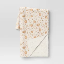 Mini Pumpkin Printed Plush With Shearling Reverse Throw Blanket - Threshold™ -Dream Decor Shop GUEST 237115e9 eb80 4549 b675 8dff6cdea03e