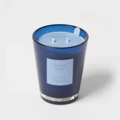 Colored Vase Glass With Dustcover Marine Moss Candle Blue - Threshold™ 11 Colored Vase Glass With Dustcover Marine Moss Candle Blue - Threshold™ -Dream Decor Shop GUEST 2f74f3e1 96a9 4d09 847e 100c47a93447