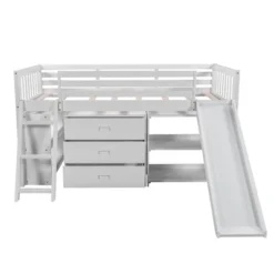 Low Twin Loft Bed With Bookcase, Separate Three Drawers, Pulling Ladder And Slide - ModernLuxe 11 Low Twin Loft Bed With Bookcase, Separate Three Drawers, Pulling Ladder And Slide - ModernLuxe -Dream Decor Shop GUEST 33a23b43 d95a 447f a4e1 2802bfcd6ae3
