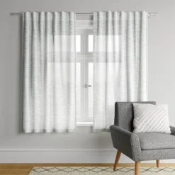 1pc Light Filtering Striation Herringbone Window Curtain Panel - Project 62â„¢