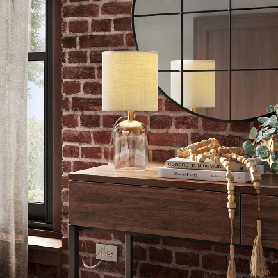 Glass Cylinder Mini Table Lamp With Open Base Clear - Threshold™ 1 Glass Cylinder Mini Table Lamp With Open Base Clear - Threshold™