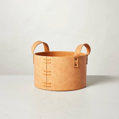 Faux Leather Storage Bin Camel Brown - Hearth & Hand™ With Magnolia 4 Faux Leather Storage Bin Camel Brown - Hearth & Hand™ With Magnolia - Image 4