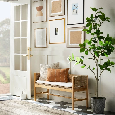 (Set Of 2) 16" X 20" Jute Framed Wall Canvases Walnut - Threshold™ Designed With Studio McGee 1 (Set Of 2) 16" X 20" Jute Framed Wall Canvases Walnut - Threshold™ Designed With Studio McGee