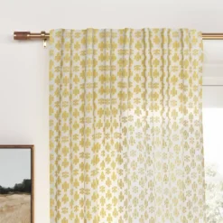 Faux Leather Cylinder Plated Curtain Rod Brass - Threshold™