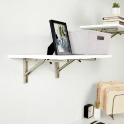 Built Industrial 2 Pack Folding L Wall Shelf Bracket, 10 Inch Collapsible Hardware With Locking Hinge For Garage Shelves, Holds 120lbs -Dream Decor Shop GUEST 555ad0b8 e83d 42c4 af02 5dfe3c43b4ec