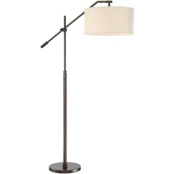 Possini Euro Design Industrial Floor Lamp Adjustable Arm 62.5" Tall Oiled Bronze Metal Light Brown Linen Drum Shade For Living Room Reading 12 Possini Euro Design Industrial Floor Lamp Adjustable Arm 62.5" Tall Oiled Bronze Metal Light Brown Linen Drum Shade For Living Room Reading -Dream Decor Shop GUEST 573c1af1 0c98 4e89 ad2d 7247d349f417
