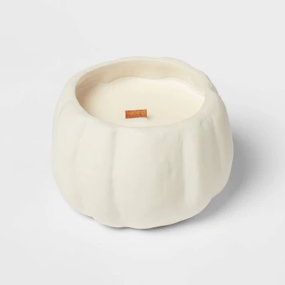 12oz Brushed Abstract Pumpkin Ceramic With Woodwick And Dustcover Pumpkin Woods Candle - Threshold™ 3 12oz Brushed Abstract Pumpkin Ceramic With Woodwick And Dustcover Pumpkin Woods Candle - Threshold™ - Image 3