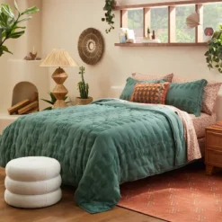 New Arrival 11 Vintage Chenille Sunset & Vine Quilt Sham Light Teal - Opalhouse™ Designed With Jungalow™