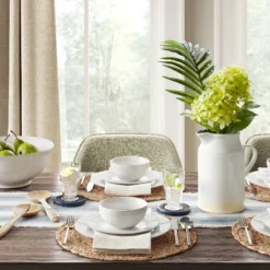 16pc Porcelain Beaded Rim Dinnerware Set White - Threshold™ -Dream Decor Shop GUEST 81517997 f58c 4b61 b851 e254615c0e6f