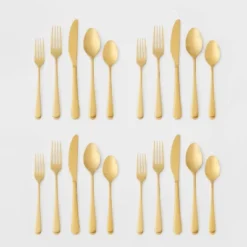 20pc Harrington Flatware Set Gold - Threshold™ -Dream Decor Shop GUEST 83f8ea2e 2885 4bf8 9e92 e1aa54e1e88c