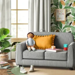 New Arrival 1 Upholstered Kids' Sofa Gray - Pillowfort™