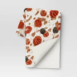 Pumpkin Printed Plush With Shearling Reverse Throw Blanket - Threshold™ -Dream Decor Shop GUEST 93689881 488d 4b25 86de 00ec94c729b1