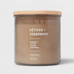 Glass Jar Vetiver And Cedarwood Candle Brown - Threshold™ -Dream Decor Shop GUEST 94fa0143 6384 4148 9851 b3c3e6d22167