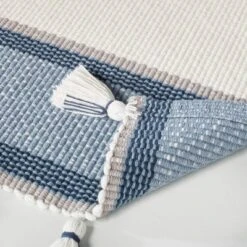 20" X 32" Color Block Stripe Tassels Bath Rug Faded Blue/White - Hearth & Hand™ With Magnolia 5 20" X 32" Color Block Stripe Tassels Bath Rug Faded Blue/White - Hearth & Hand™ With Magnolia -Dream Decor Shop GUEST 965eb334 1e31 467e 9a9f 35ffecd97d72