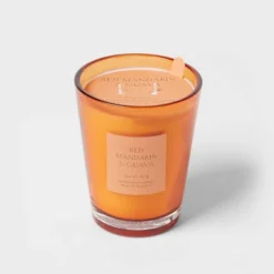 Colored Vase Glass With Dustcover Mandarin & Guava Candle Orange - Threshold™ -Dream Decor Shop GUEST 9f988ff2 f7e8 43cd b34a c5d7f14ae156
