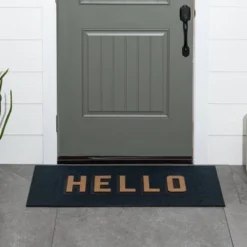 1'7.5"x3'11" 'Hello' Doormat Black/Tan - Threshold™ 7 1'7.5"x3'11" 'Hello' Doormat Black/Tan - Threshold™ -Dream Decor Shop GUEST a27f9ca5 14a7 4fc2 8728 28e6d1b52f17