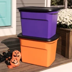 Sterilite 18 Gallon Orange Plastic Storage Container Bin Tote With Black Lid, Halloween -Dream Decor Shop GUEST a9f43b31 35e0 4c1a 89db e6cc67339af9