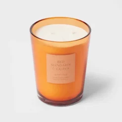 Colored Vase Glass With Dustcover Mandarin & Guava Candle Orange - Threshold™ -Dream Decor Shop GUEST aa27f146 dfa7 4f00 a5e8 351ea0849844