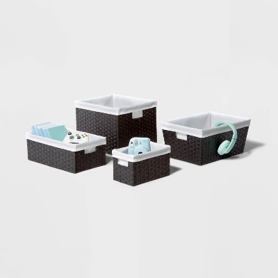 16" X 9" X 6" Lined Woven Media Bin Black - Brightroom™ 3 16" X 9" X 6" Lined Woven Media Bin Black - Brightroom™ - Image 3