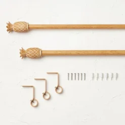 Pineapple Faux Wood Curtain Rod Natural Wood - Opalhouse™ Designed With Jungalow™ -Dream Decor Shop GUEST b565e685 bbc8 405f abbe 297780442d88