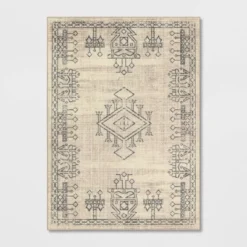 Hancock Distressed Center Motif Rug Beige - Threshold™ -Dream Decor Shop GUEST be876dc4 ac47 4320 bfe0 7a03c9caedf2