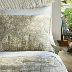 Standard Floral Print Trad Cotton Voile Lofty Quilt Sham Green - Threshold™ -Dream Decor Shop GUEST bf71adc4 05df 450f bbec e4fe8094f052