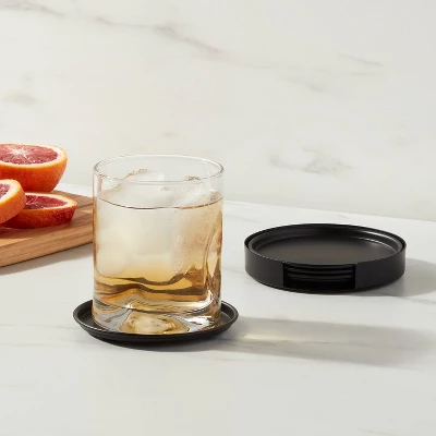 4pk Metal Coasters With Stand - Threshold™ 1 4pk Metal Coasters With Stand - Threshold™