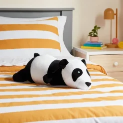 New Arrival 5 Panda Weighted Plush Kids' Throw Pillow White/Blush - Pillowfort™