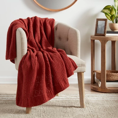 Solid Chenille Knit Throw Blanket - Threshold™ 1 Solid Chenille Knit Throw Blanket - Threshold™