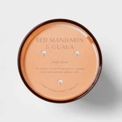 Colored Vase Glass With Dustcover Mandarin & Guava Candle Orange - Threshold™ -Dream Decor Shop GUEST d3b0111f a038 45b0 94b7 4c6c85a435e3