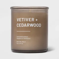 Glass Jar Vetiver And Cedarwood Candle Brown - Threshold™ -Dream Decor Shop GUEST dfa4fefe 0ef4 4373 802b 4787eff784da