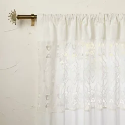 1pc Sheer Banded Geo Macrame Window Curtain Panel White - Opalhouse™ Designed With Jungalow™ -Dream Decor Shop GUEST e45ca8b5 c8fb 4bcd 9418 e1344d66992c