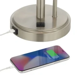 Possini Euro Design Traverse Modern Table Lamps Set Of 2 29 1/2" Tall Brushed Nickel With USB Charging Port LED Gooseneck White Drum Shade For Desk 9 Possini Euro Design Traverse Modern Table Lamps Set Of 2 29 1/2" Tall Brushed Nickel With USB Charging Port LED Gooseneck White Drum Shade For Desk -Dream Decor Shop GUEST e5e98734 7ed3 4d2c 89e5 e165f0c556bf