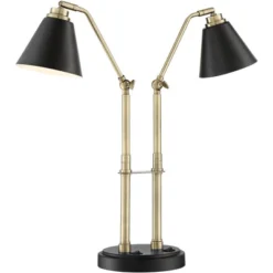 Possini Euro Design Sentry Modern Mid Century Desk Lamp 23" High Black Brass With USB Charging Port LED Adjustable Cone Shade For Bedroom Living Room 13 Possini Euro Design Sentry Modern Mid Century Desk Lamp 23" High Black Brass With USB Charging Port LED Adjustable Cone Shade For Bedroom Living Room -Dream Decor Shop GUEST e91d5c36 9c3b 4fda 8e73 e5a8e478b0f2