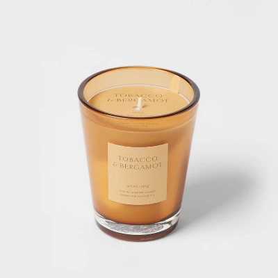 Colored Vase Glass With Dustcover Tobacco And Bergamot Candle Yellow - Threshold™ 6 Colored Vase Glass With Dustcover Tobacco And Bergamot Candle Yellow - Threshold™ - Image 6