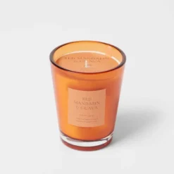 Colored Vase Glass With Dustcover Mandarin & Guava Candle Orange - Threshold™ -Dream Decor Shop GUEST f690da26 0feb 4a9d 8634 caaa1172c9d3