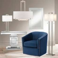 Possini Euro Design Modern Floor Lamp 62" Tall Brushed Nickel Openwork Rectangular Profile Off White Fabric Shade For Living Room Reading -Dream Decor Shop GUEST fe25067f a19c 4e1c 829e 5d26bb3dff2f