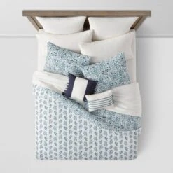 12pc Reversible Paisley Print Comforter & Sheets Set Blue/Dark Teal Blue - Threshold™ 13 12pc Reversible Paisley Print Comforter & Sheets Set Blue/Dark Teal Blue - Threshold™ -Dream Decor Shop GUEST fe253a34 1700 4fed 8295 3a12639e7b99