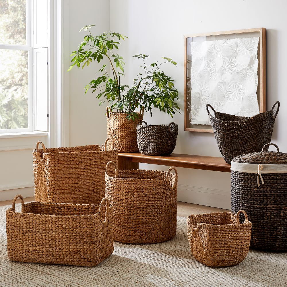 Dream Decor Shop -Dream Decor Shop curved water hyacinth baskets z